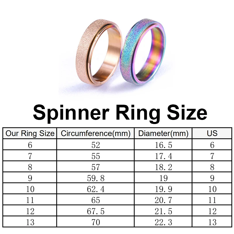 Spinner Кольца для мужчин и женщин из нержавеющей стали кольцо Классические