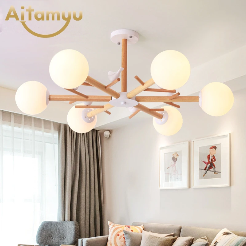 Современный светодиодный светильник деревянная люстра лофт новинка светильники