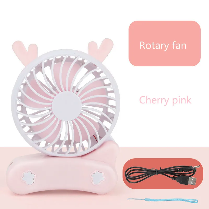 

Mini Manual Fan Cartoon Fans Children Hold Portable Usb Charge Fans Fold Small Desk Fans Charge Suitable For Student Dormitory