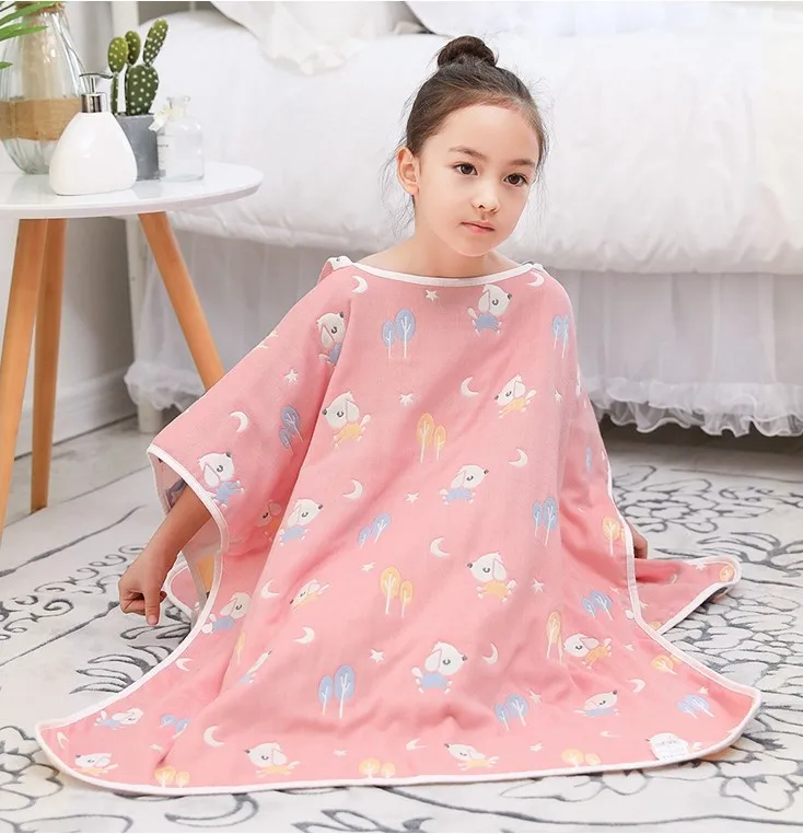 Банное полотенце с капюшоном для детей и младенцев можно носить Марлевое