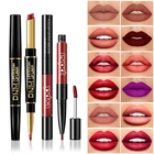 2 в 1 Подводка для губ водостойкая стойкая двухсторонняя Помада карандаш, контур ТИНТ сексуальный красный бархат матовая и увлажняющая Lipliner макияж TSLM1