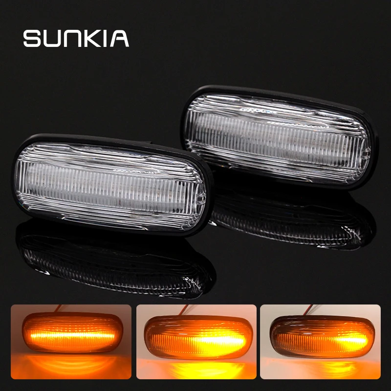 SUNKIA LED Side Marker Light for Land Rover Defender Td5/Freelander/Discovery2 Perfectly Fit for Car Dynamic Turn Signal