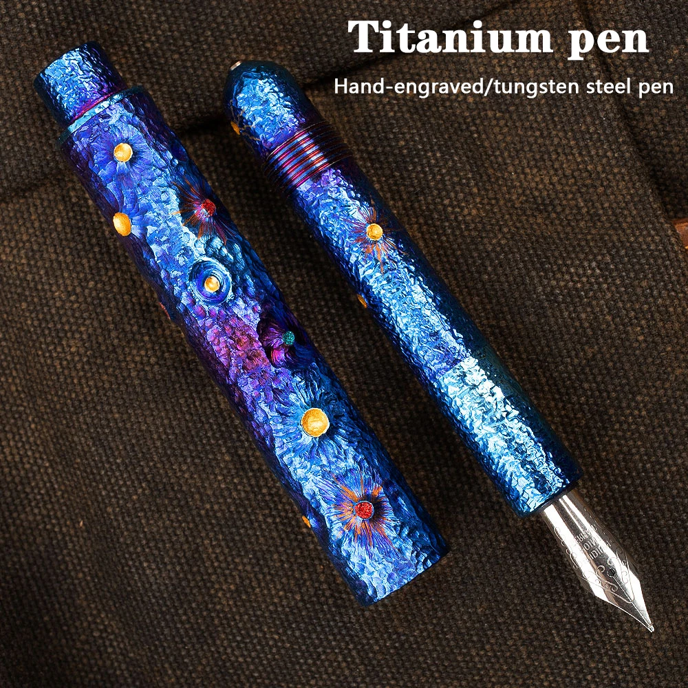 Titanium Alloy Tactical Pen Hand-carved Birthday Gift Pen Outdoor Multi-function Self-defense Pen Writing Pen