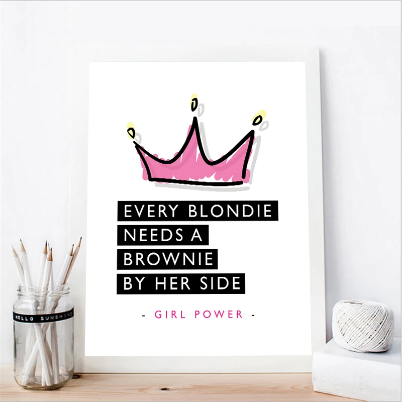 Розовый английский ЛЮБОВЬ слово холст Корона художественный Принт плакат