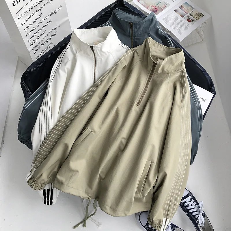 

2020 new style Round Neck Sweater Couple Student Wear Fashion Hoodie Autumn BF Style Loose Jacket