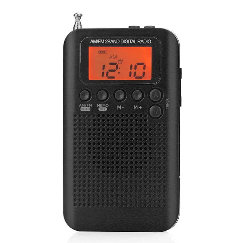 Цифровой дисплей карманное радио AM FM HRD-104 портативный w/ 40 мм драйвер динамик
