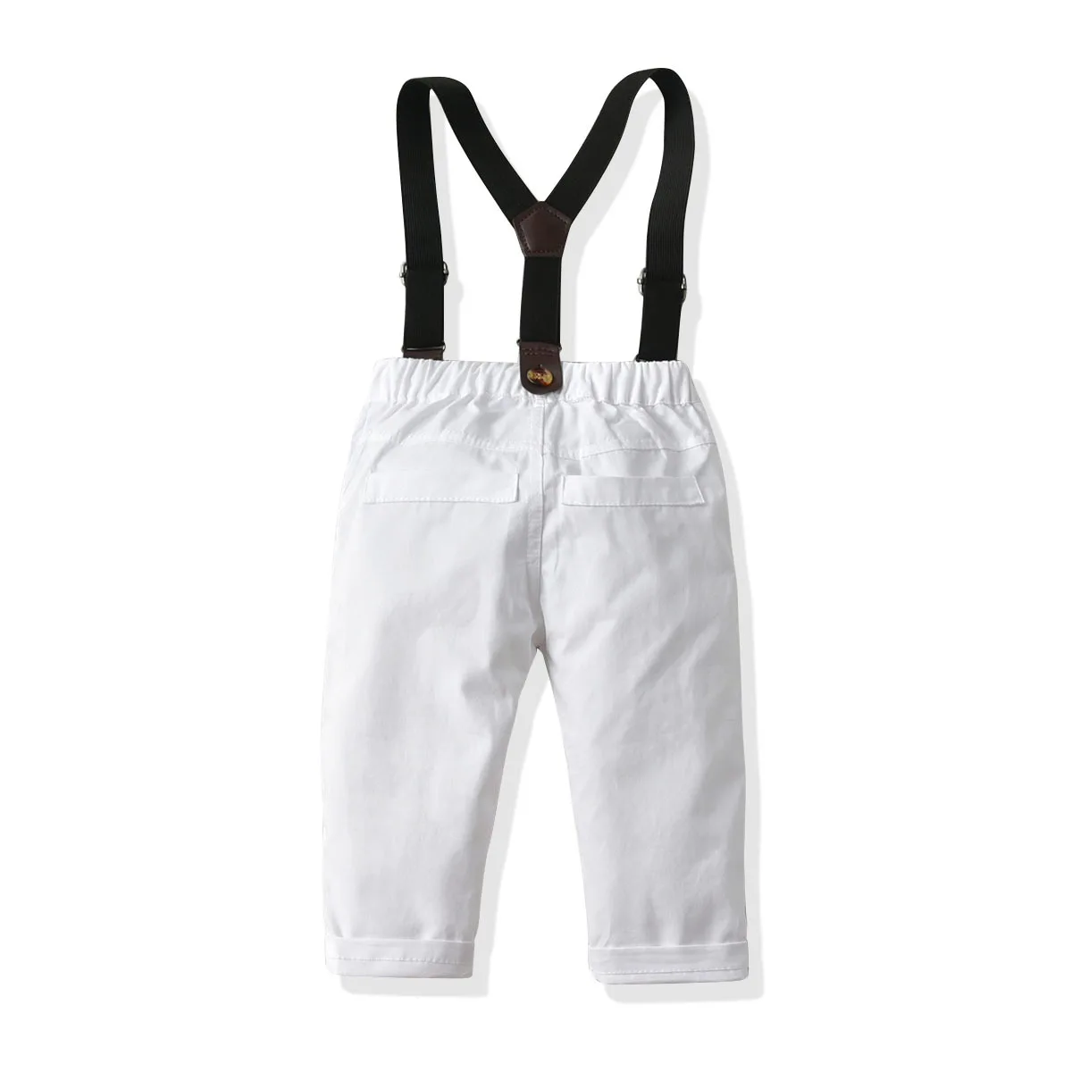 

2020 Children Set Boys Spring and Autumn Gentleman Suit Boys Plaid Romper Climb Birthday Dress Bow Tie Overalls Formal Wear