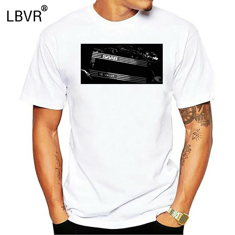 Забавная Мужская футболка белая черная Saab 900 I Turbo T16s 16v Engine Carlsson Aero все варианты |