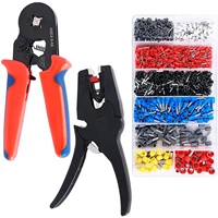 Crimp Tool and Wire Stripper Kit,Ferrule Crimping Plier with 1200pcs Wire Ends Terminals AWG7-32(0.25-10mm²) Cable End Sleeves
