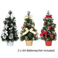 mini artificial christmas tree led light miniature trees decorations for christmas crafts tabletop decor 40cm