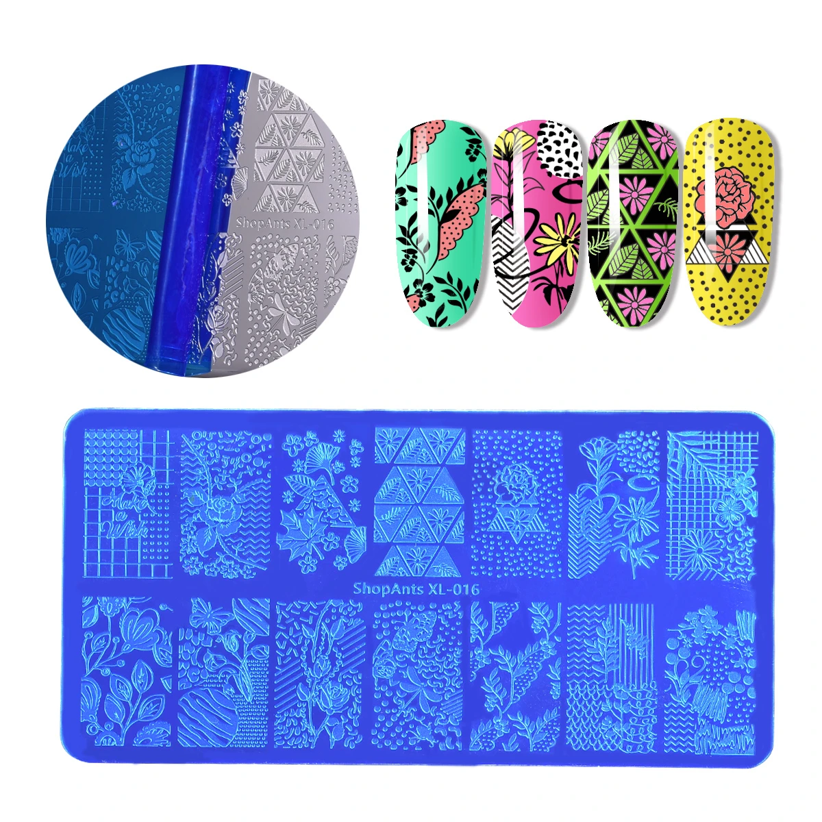 Прямоугольные пластины для ногтей из нержавеющей стали шаблоны штампов дизайна