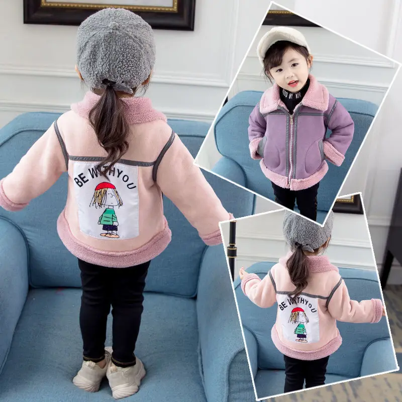 Зимнее пальто для девочек новая верхняя одежда детей модные толстые бархатные