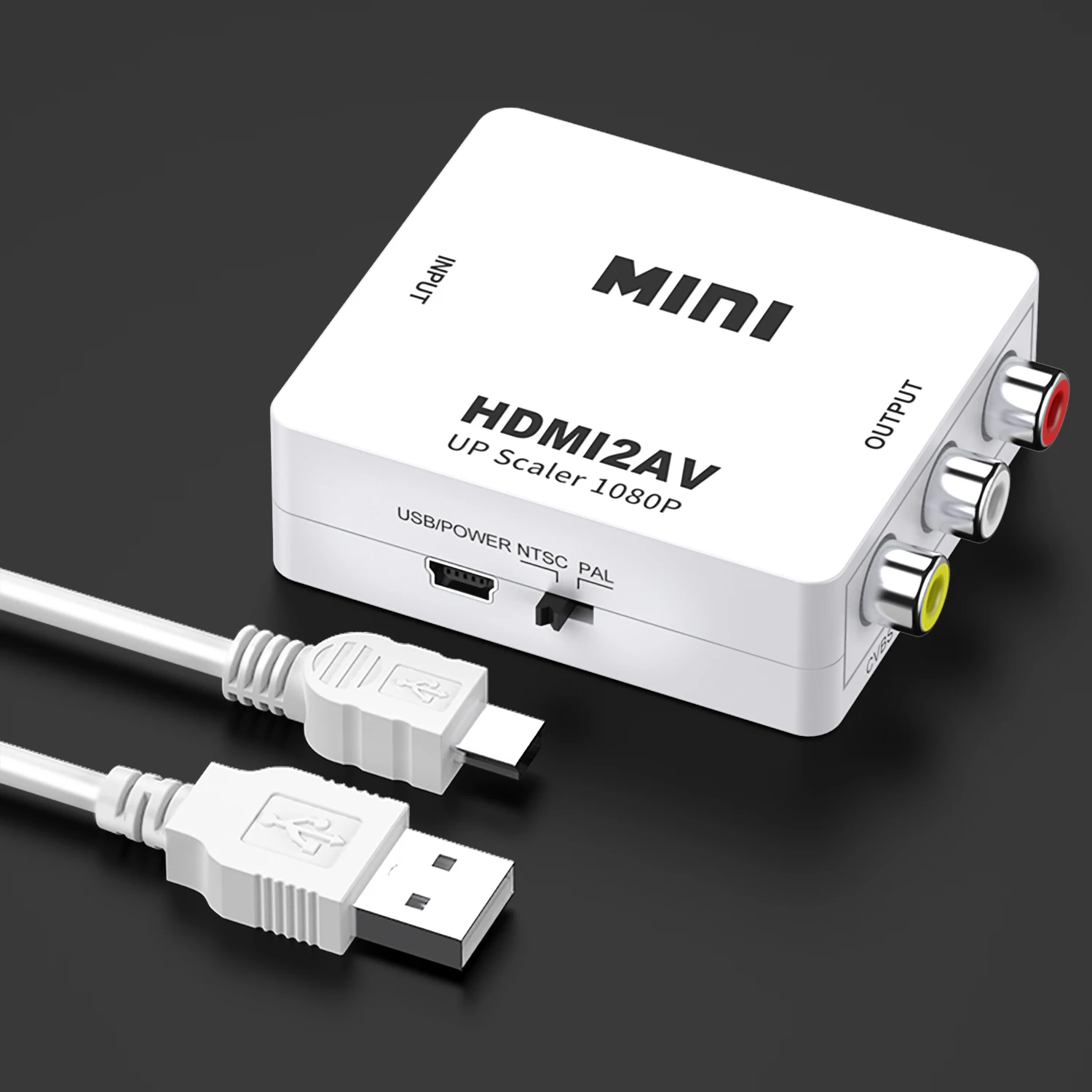 Мини-адаптер HDMI на VGA HD2VGA AV2HDMI с аудиоконвертером цифровой аналоговый AV/CVBS |