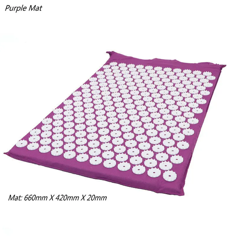 Purple Mat Массажер подушка Массажный коврик для йоги акупрессур снимает стресс на спине телесная боль Спайк Коврик акупунктурный массаж йога матрас с подушкой - Цвет: Purple Mat