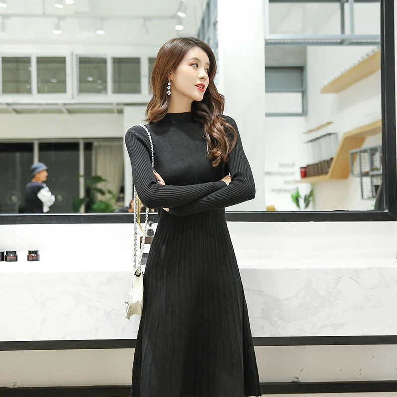 2019 осень и зима новые женские милые тонкие свитера с длинными рукавами вязаное