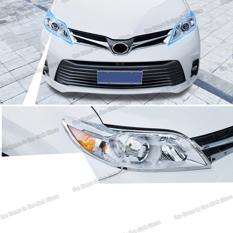 shiny silver abs car headlight taillight frame trims for toyota sienna 2015 2016 2017 2018 2019 2020 decoration auto | Автомобили и
