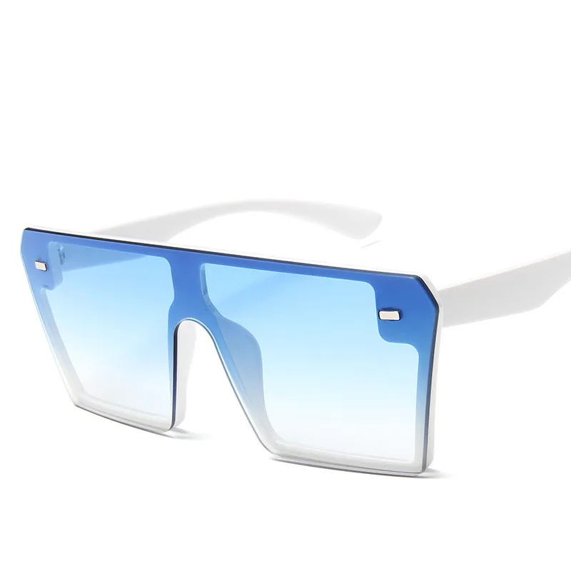 

Oversized Square Sunglasses Women 2022 Luxury Brand Fashion Flat Top Red Black Clear Lens One Piece Men Gafas Shade Mirror UV400