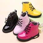 Зимняя водонепроницаемая обувь для девочек, модель из искусственной кожи, новая коллекция размеров 21 по 37