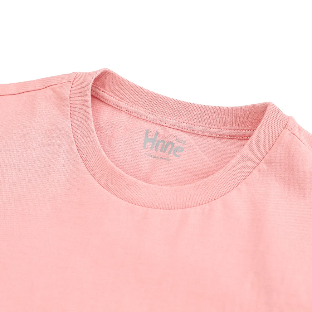 Hnne Children 100% Cotton Short Sleeve T-shirt Soft Breathable Unisex Boys Girls Tops Kids High Quality Solid Tees  HJ150622