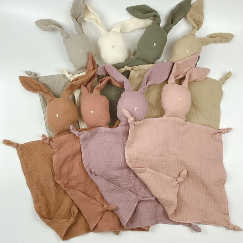 

Baby Security Blanket Soothing Appease Towel Soft Animal Rabbit Doll Teething Bib Infants Comfort Sleeping Nursing Toy