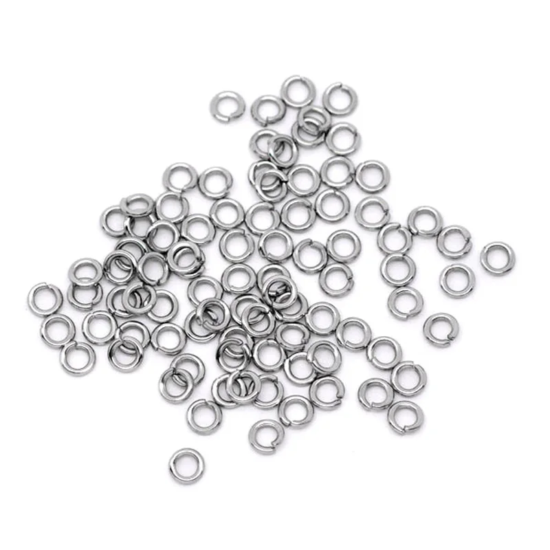 500 шт. ювелирные изделия из нержавеющей стали 4 мм открытые одиночные петли