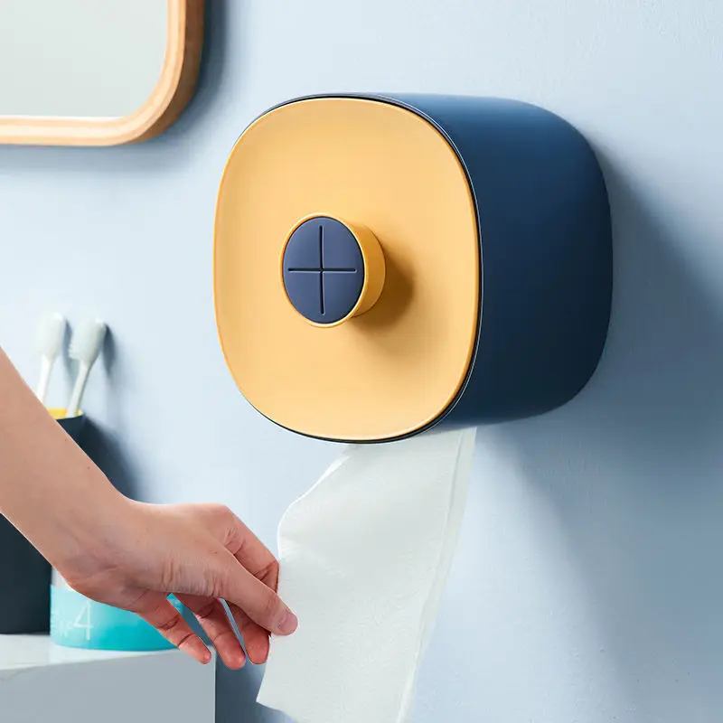 

Modern Style Punch-Free Waterproof Toilet Paper Napkin Holder for Bathroom Accessories Tissue Hanger Items Kitchen Dispenser