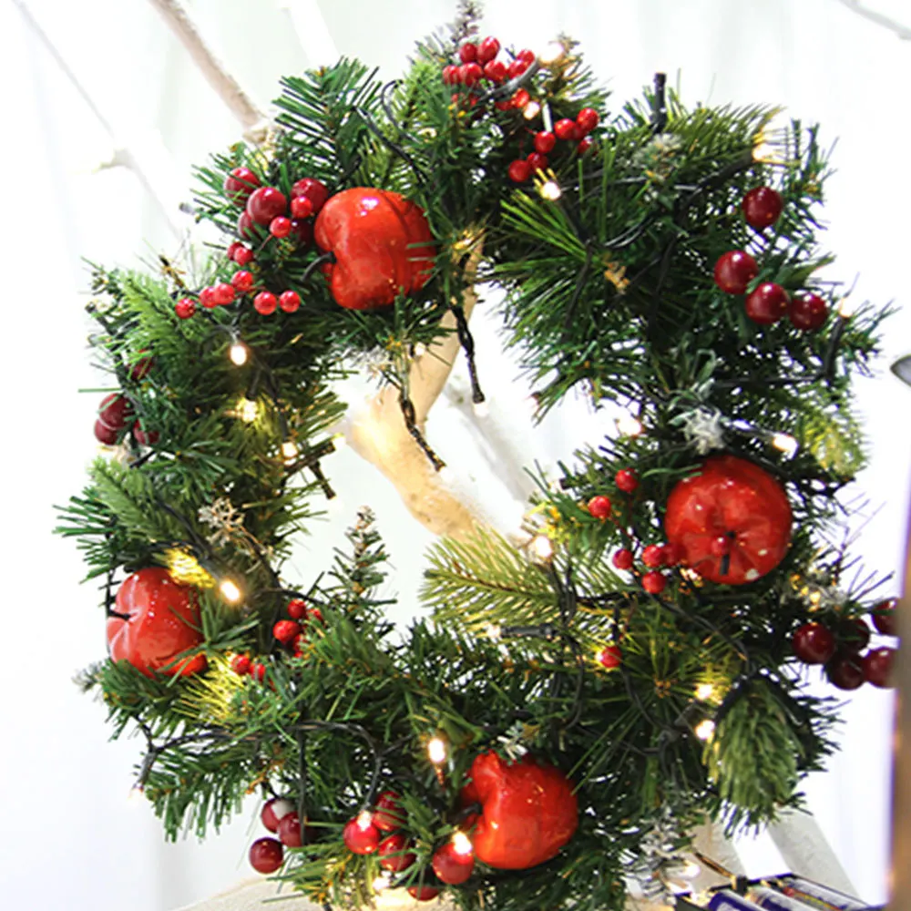 Искусственные цветы венок с растениями Настенный декор Круглый сердцем