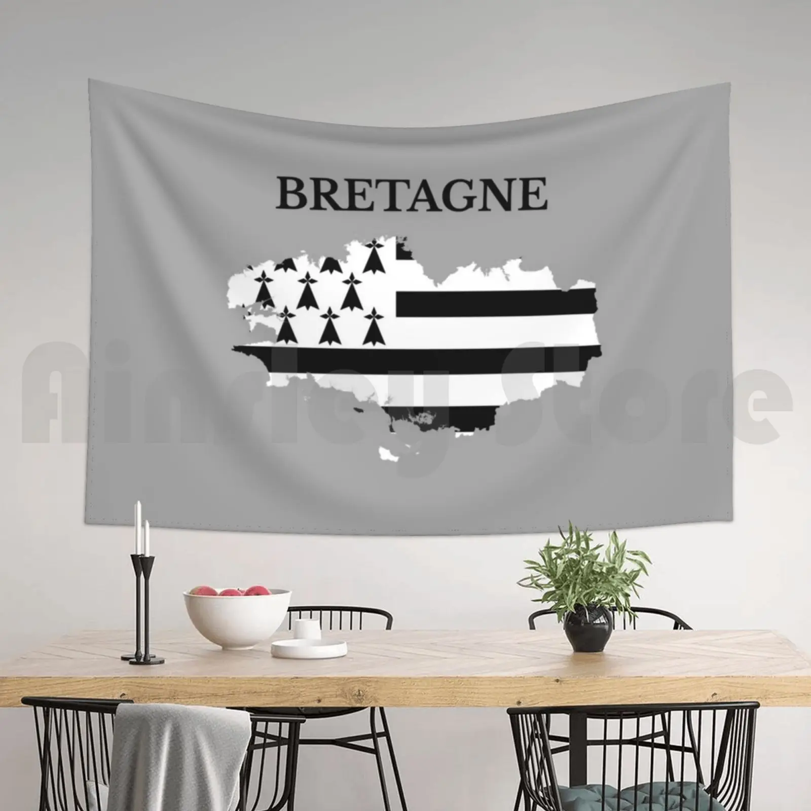 Бретань (Бретань) карта Франция французский регион. Гобелен для гостиной спальни