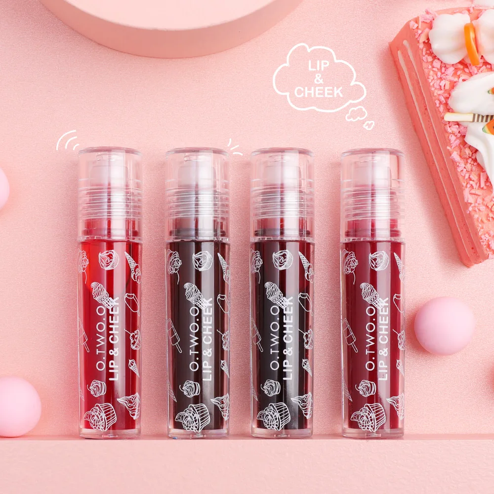 

4 Color Roll-ball Lip Cheek Dual-use Lip Dyeing Lipstick Moisturizing Lip Balm Waterproof Long Lasting Women Cosmetics Makeup