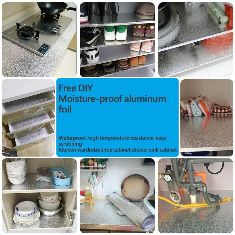 40x100 см кухонные маслостойкие водонепроницаемые наклейки алюминиевая фольга