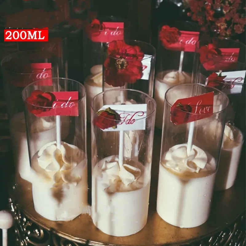 20 шт. одноразовые пластиковые чашки для приготовления мусса десерта 200