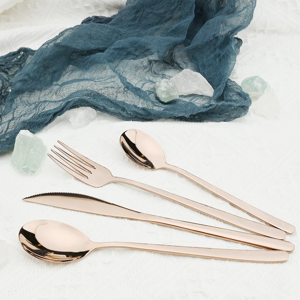 

Набор посуды 18/10 Нержавеющая сталь набор столовых приборов многоразовые ужин Путешествия Посуда роза с золотым ножом ложки вилки столовые ...