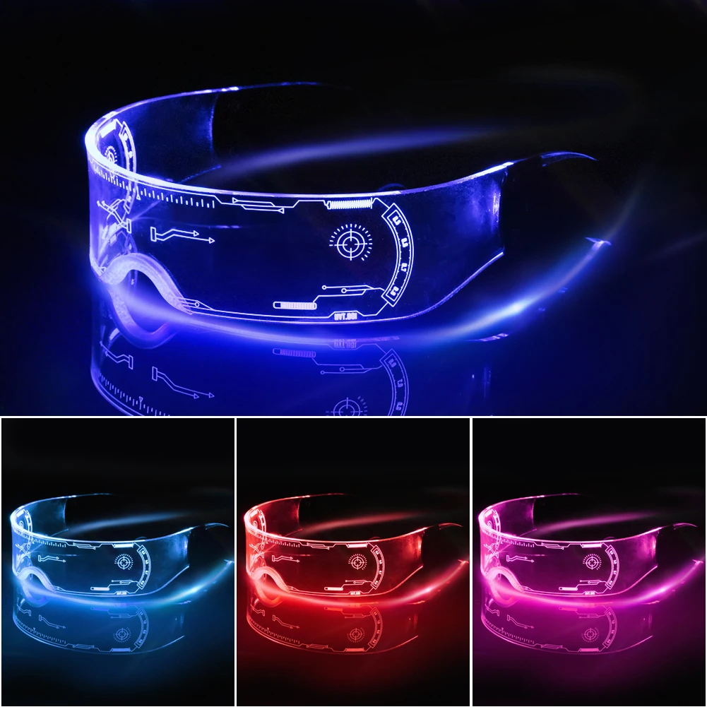 

Colorful Luminous Glasses Led Light Up Visor Eyewear Used For Bar KTV Christmas Birthday Party DJ New Year Decorations Goggles