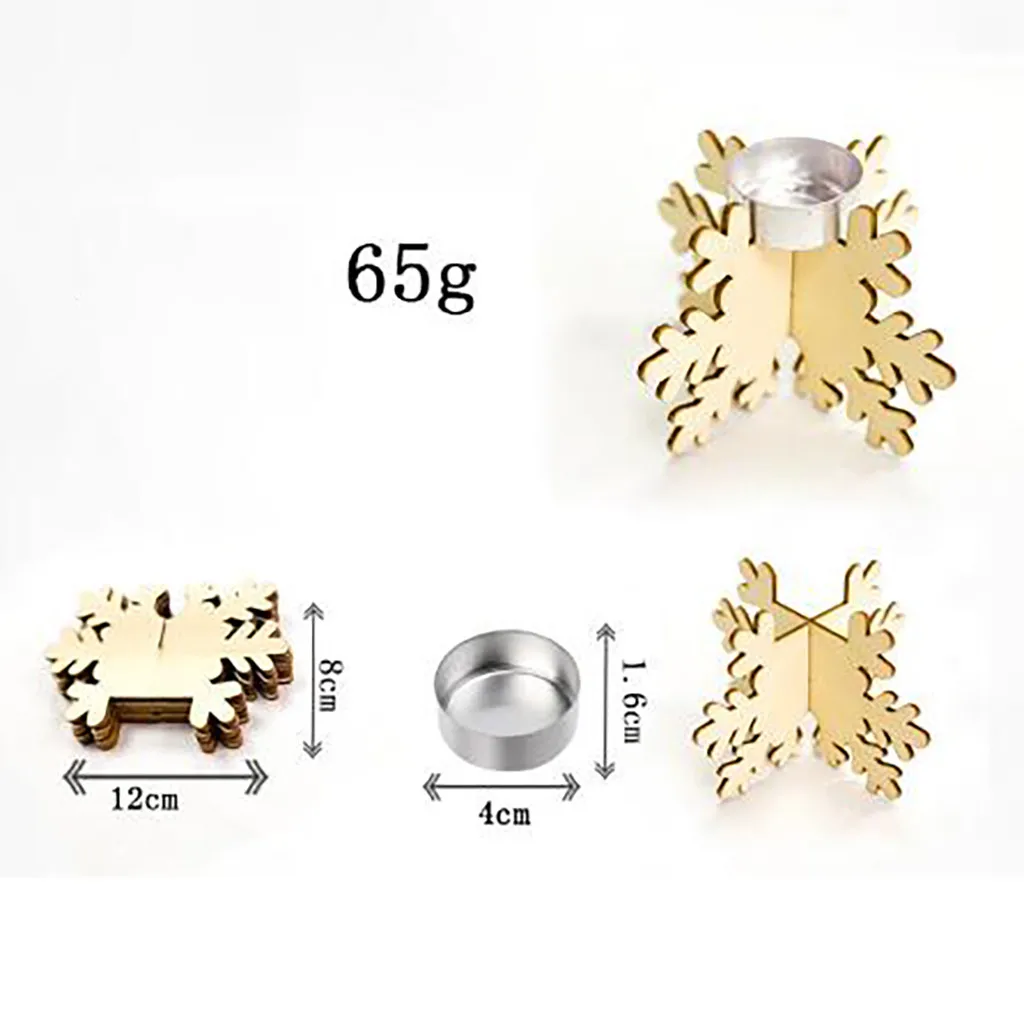 Подсвечник в форме снежинки деревянный Рождественский романтический подсвечник