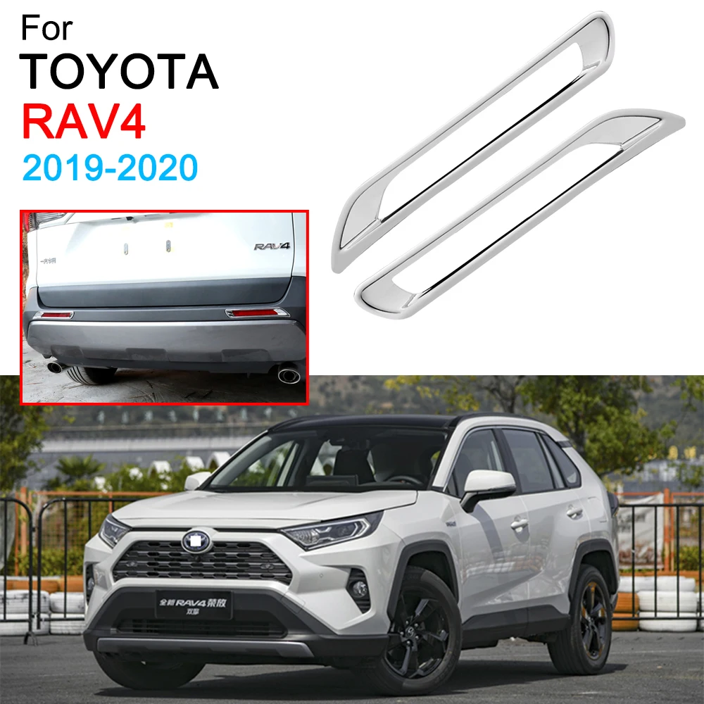 

Rear Fog Light Cover Trim Exterior ABS Chrome Adhesive Light Cover Lamp Stickers for Toyota RAV4 XA50 Accessories 2019 2020