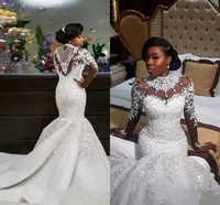 south african nigerian long full lace mermaid wedding dresses off shoulder court train appliques backless