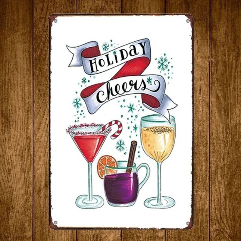 

Holiday Cheers Vintage Tin Signs Craft Tin Sign Retro Metal Painting Antique Iron Poster Bar Pub Signs Wall Art Sticker 20x30 Cm