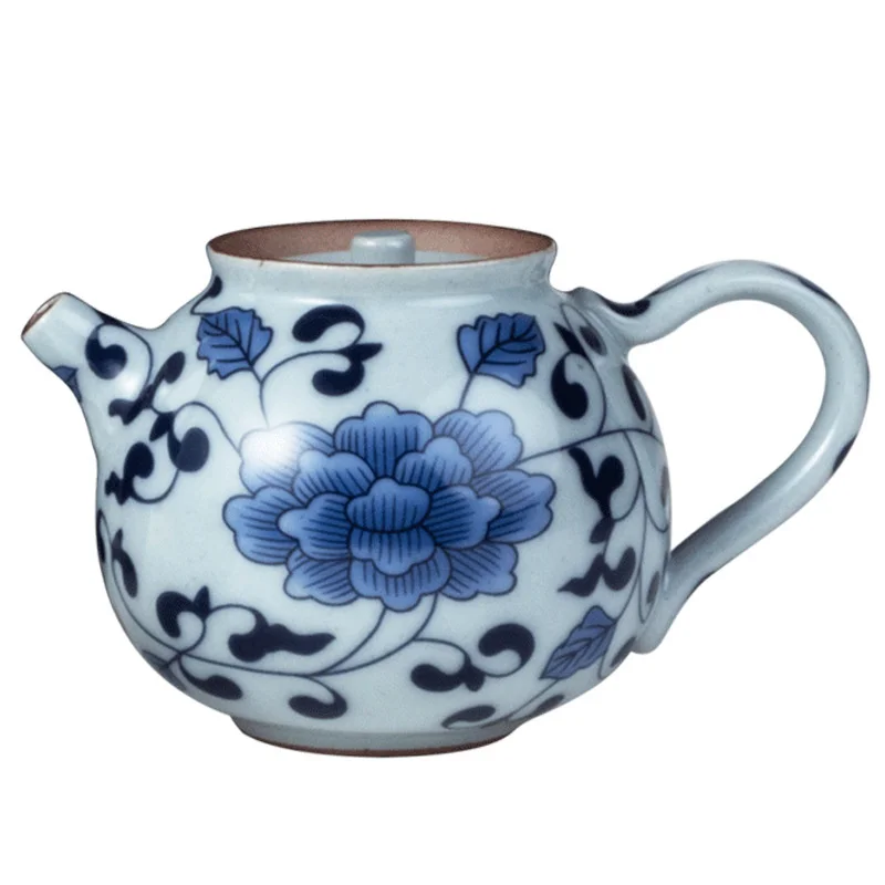 

Porcelain Teapot Tea-Set Handle-Pot Kung-Fu White Blue Small Tea-Making-Device