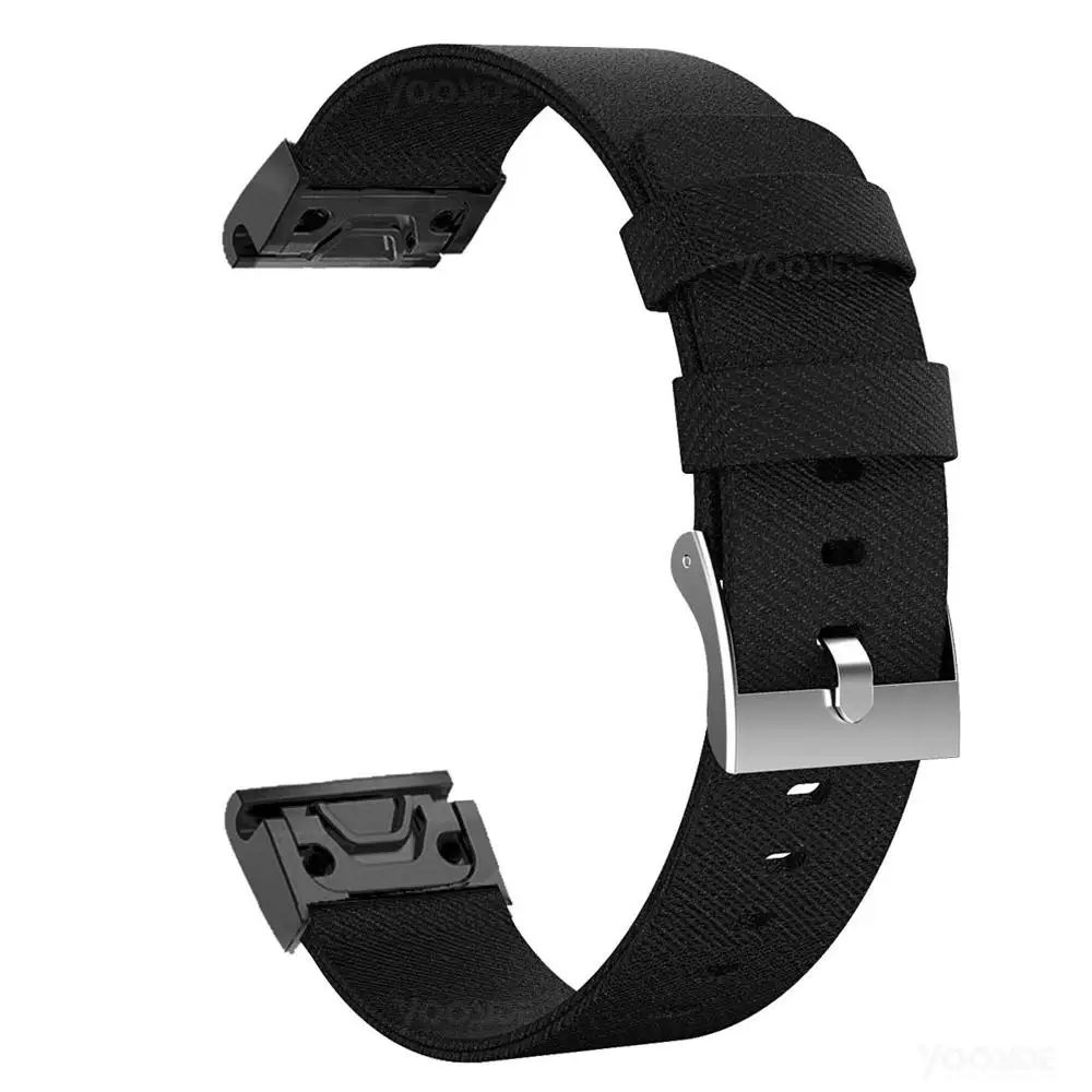 Браслет YOOSIDE ДЛЯ Fenix 6 S, 20 мм, быстрый крой, тканый нейлоновый холщовый ремешок для часов Garmin Fenix 5S/5S Plus/Fenix 6S Pro - Цвет: Black-Black QuickFit