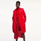 Женская куртка с капюшоном Nlzgmsj Za, классическое красное пальто с поясом, весна-осень 2022