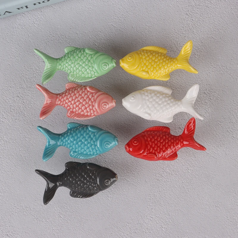 Fish Ceramic Cabinet Drawer Knobs Kids Dressser Wardrobe Pull Handles | Обустройство дома