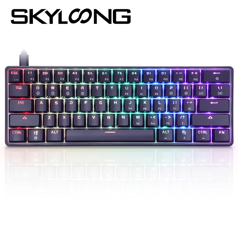 SKYLOONG GK61 Teclado 60% мини клавиатура для ПК геймеров USB Проводные клавиши механической
