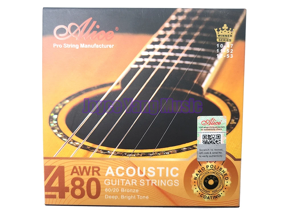 

Alice AWR480 Acoustic Guitar Strings 80/20 Bronze Deep Bright Tone Anti-Rust Coating