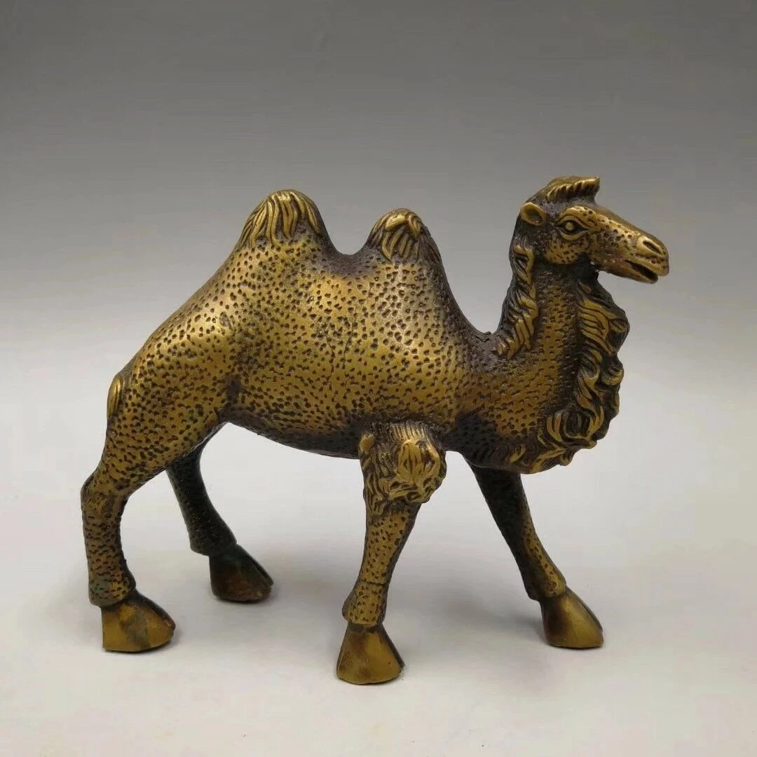 

Exquisite Chinese Old Brass Carving Animal Camel Statue Home Healthy Lucky Decoration