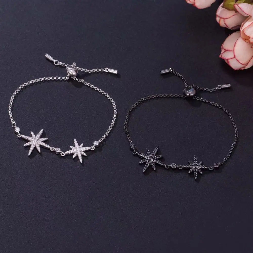 Простой и стильный браслет в виде дикой звезды регулируемая Серебряная цепочка