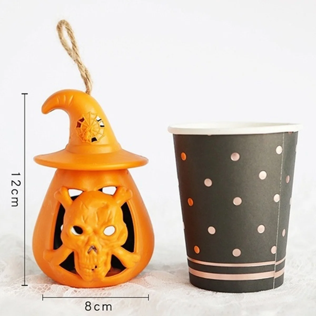 

LED Halloween Pumpkin Light Lamp with Battery Flameless Creative Home Garden Party Outdoor Halloween Hooded Scary Skull Lamp