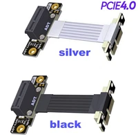 new blacksilver riser pci e 4 0 x1 pci express 1x gen4 riser extension ribbon cable dual 90 right angle riser card atx extender