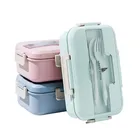 Портативный контейнер для микроволновой печи Bento, офисный контейнер для хранения пищи, Ланч-бокс с тремя отделениями из нержавеющей стали или ПП, посуда