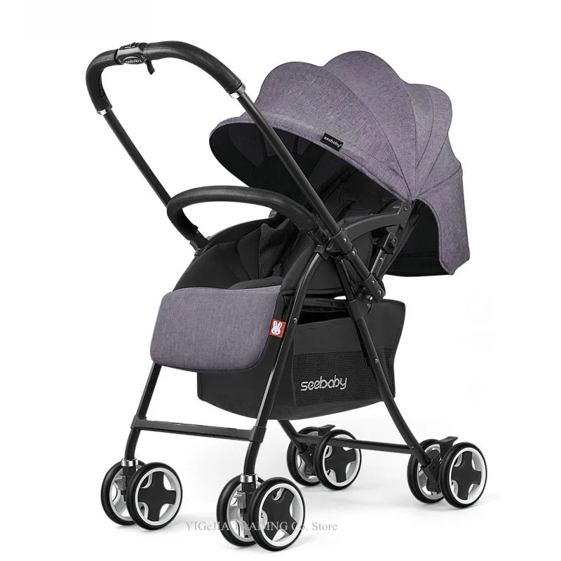 Двухсторонняя детская прогулочная коляска может сидеть и лежать с высоким