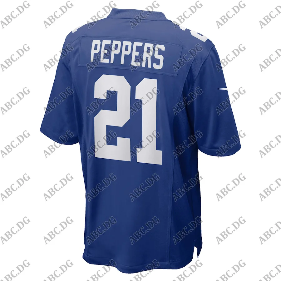 

Customized Stitch Men Women Kid Youth New York Jabrill Peppers Royal Game Jersey 4XL 5XL 6XL